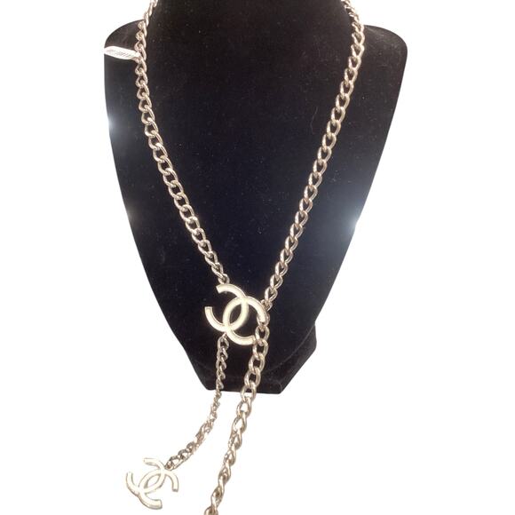Gorgeous Rare VTG Chanel Chain Necklace/ Adjustable Belt XS - L Silver Tone CC’s - Picture 8 of 8